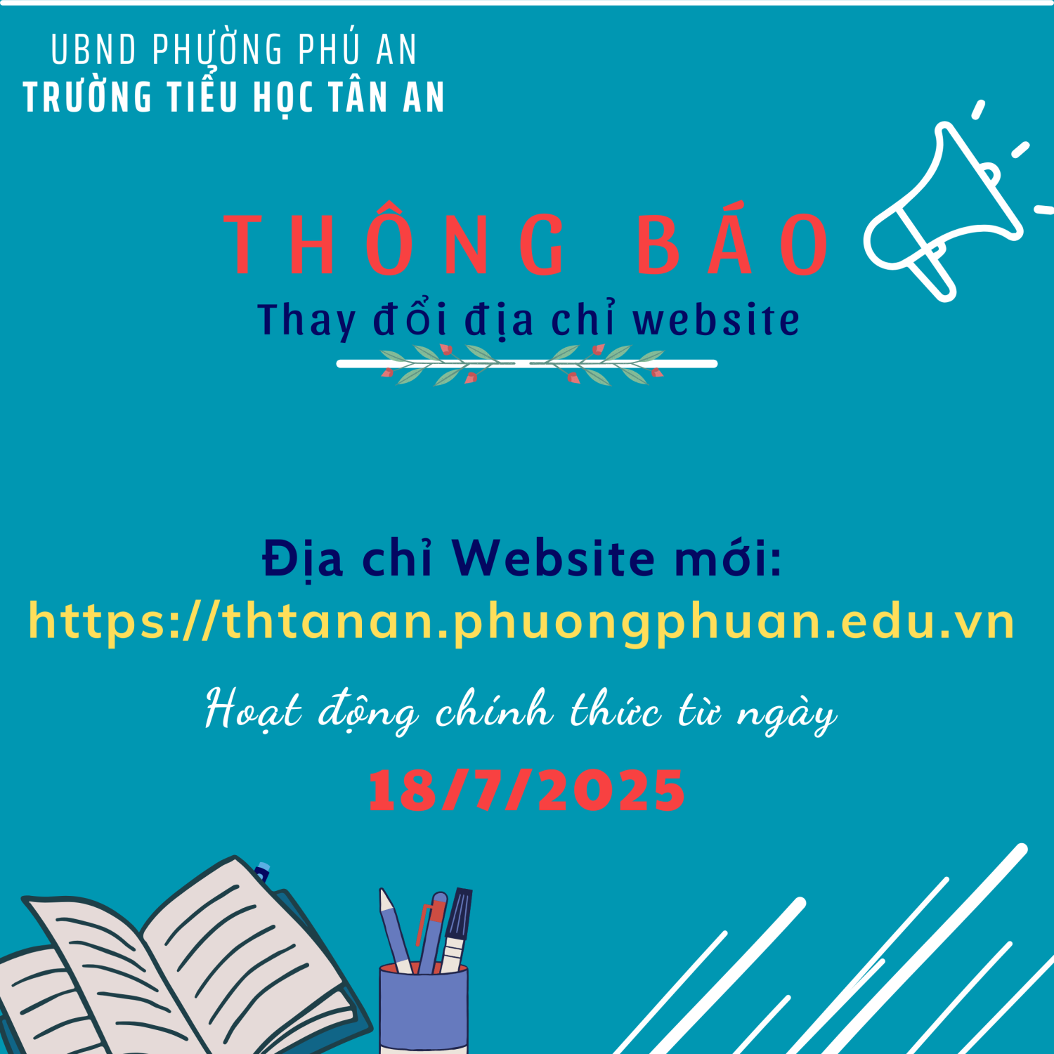 Thông báo đổi tên website 111